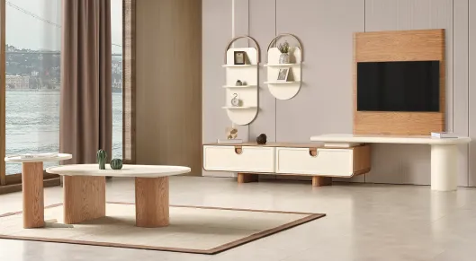 Product img 2, Capella Ceviz Ahşap Ayaklı Tv Ünitesi